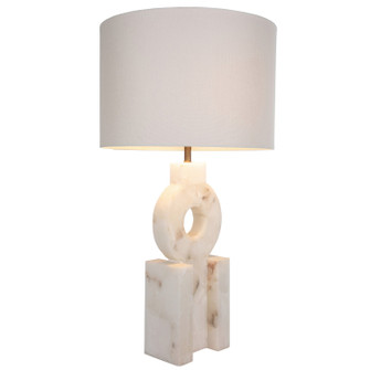 Kelsey Table Lamp in Feather White Linen/Brushed Copper/Alabaster (550|SCH-170100)