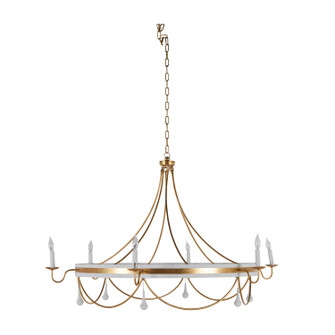 Jean Six Light Chandelier in Vintage Gold|Plaster White (550|SCH-169000) Jean Six Light Chandelier in Vintage Gold|Plaster White (550|SCH-169000)