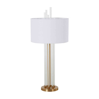 Merna One Light Table Lamp in Antique Brass|White Linen (550|SCH-167005)