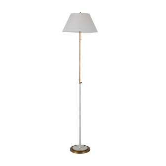 Vanna One Light Floor Lamp in White Shagreen|Matte Antique Brass|White Linen (550|SCH-166095)