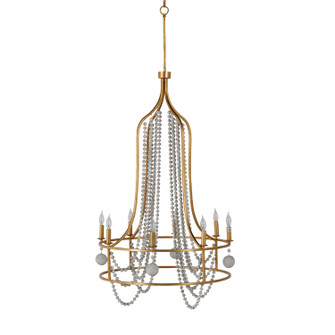 Neville Eight Light Chandelier in Vintage Gold/Distressed Ivory (550|SCH-166010)