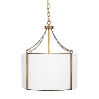Ivan Three Light Pendant in Antique Gold|White Linen|White Acrylic Diffuser (550|SCH-158360)