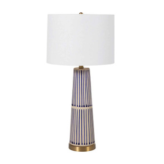 Sophie One Light Table Lamp in Navy and Cream Hand-Painted Ceramic|Antique Brass (550|SCH-157035)
