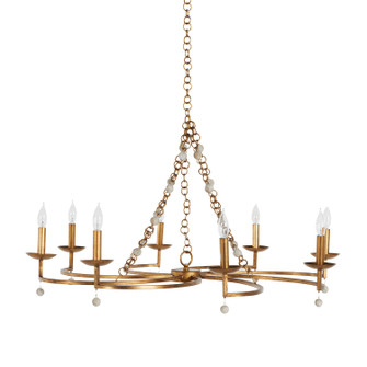 Carrie Eight Light Chandelier in Antique Gold/Antique White (550|SCH-153760)