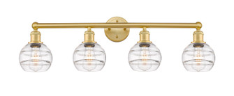 Edison Four Light Bath Vanity in Satin Gold (405|616-4W-SG-G556-6CL)