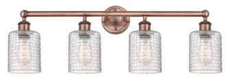 Edison Four Light Bath Vanity in Antique Copper (405|616-4W-AC-G112C-5CL)