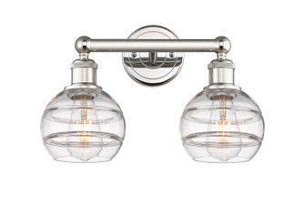 Edison Two Light Bath Vanity in Polished Nickel (405|616-2W-PN-G556-6CL)