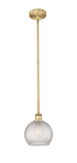 Edison One Light Mini Pendant in Brushed Brass (405|616-1S-BB-G122C-8CL)