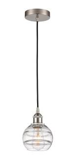 Edison One Light Mini Pendant in Brushed Satin Nickel (405|616-1P-SN-G556-6CL)