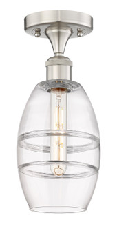 Edison One Light Semi-Flush Mount in Brushed Satin Nickel (405|616-1F-SN-G557-6CL)