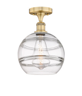 Edison One Light Semi-Flush Mount in Brushed Brass (405|616-1F-BB-G556-10CL)
