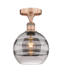 Edison One Light Semi-Flush Mount in Antique Copper (405|616-1F-AC-G556-8SM)