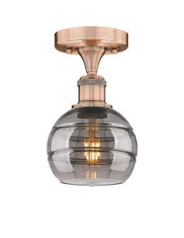 Edison One Light Semi-Flush Mount in Antique Copper (405|616-1F-AC-G556-6SM)