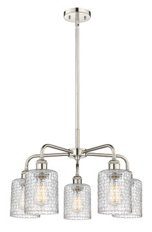 Downtown Urban Five Light Chandelier in Polished Nickel (405|516-5CR-PN-G112C-5CL)
