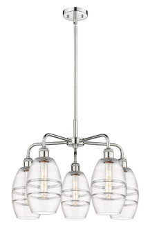 Downtown Urban Five Light Chandelier in Polished Chrome (405|516-5CR-PC-G557-6CL)