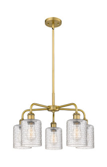 Downtown Urban Five Light Chandelier in Brushed Brass (405|516-5CR-BB-G112C-5CL)
