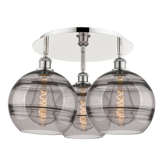 Ballston Three Light Flush Mount in Polished Nickel (405|516-3C-PN-G556-10SM)