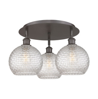 Ballston Three Light Flush Mount in Oil Rubbed Bronze (405|516-3C-OB-G122C-8CL)