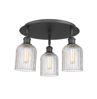 Ballston Three Light Flush Mount in Matte Black (405|516-3C-BK-G559-5CL)