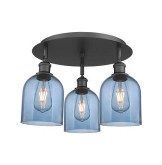 Ballston Three Light Flush Mount in Matte Black (405|516-3C-BK-G558-6BL)