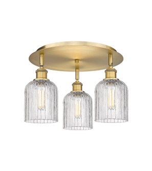 Ballston Three Light Flush Mount in Brushed Brass (405|516-3C-BB-G559-5CL)