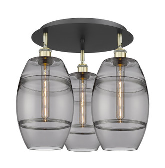 Downtown Urban Three Light Flush Mount in Black Antique Brass (405|516-3C-BAB-G557-8SM)