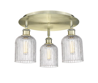 Ballston Three Light Flush Mount in Antique Brass (405|516-3C-AB-G559-5CL)