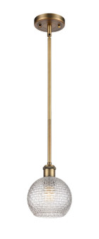 Ballston One Light Mini Pendant in Brushed Brass (405|516-1S-BB-G122C-6CL)