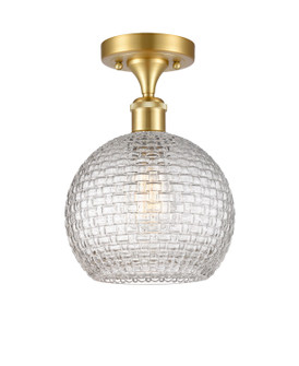 Ballston One Light Semi-Flush Mount in Satin Gold (405|516-1C-SG-G122C-8CL)