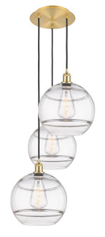 Ballston Three Light Pendant in Satin Gold (405|113B-3P-SG-G556-12CL)