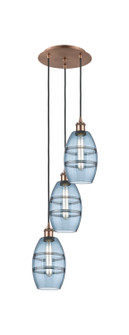 Ballston Three Light Pendant in Antique Copper (405|113B-3P-AC-G557-6BL)