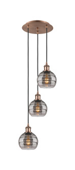 Ballston Three Light Pendant in Antique Copper (405|113B-3P-AC-G556-6SM)