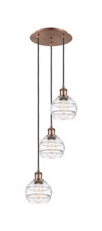 Ballston Three Light Pendant in Antique Copper (405|113B-3P-AC-G556-6CL)