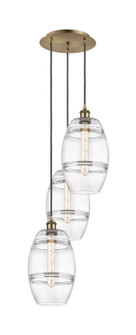 Ballston Three Light Pendant in Antique Brass (405|113B-3P-AB-G557-8CL)