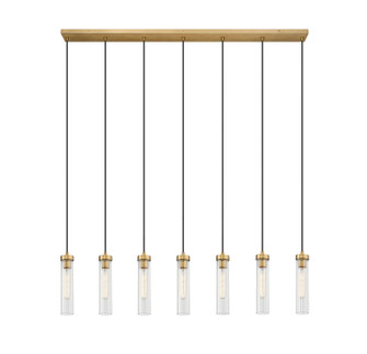 Beau Seven Light Linear Chandelier in Rubbed Brass (224|740P-7L-RB)