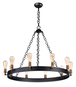 Noble LED Chandelier in Black / Natural Aged Brass (16|26275BKNAB/BUL)