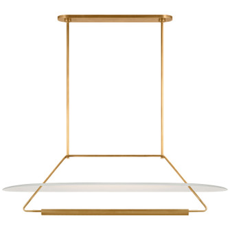 Teline LED Linear Pendant in Antique-Burnished Brass and Matte White (268|KW 5107AB/WHT) Teline LED Linear Pendant in Antique-Burnished Brass and Matte White (268|KW 5107AB/WHT)
