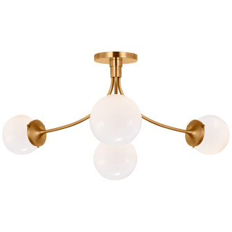 Prescott LED Semi-Flush Mount in Soft Brass (268|KS 4009SB-WG)