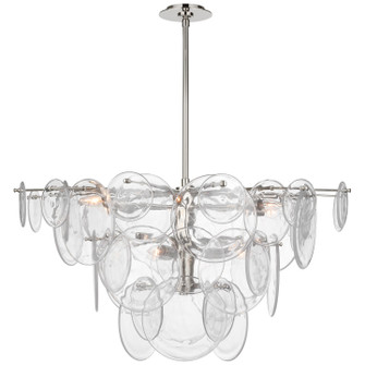 Loire Nine Light Chandelier in Polished Nickel (268|ARN 5450PN-CSG)