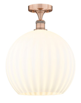 Edison LED Semi-Flush Mount in Antique Copper (405|616-1F-AC-G1217-14WV)