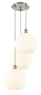 Ballston LED Pendant in Brushed Satin Nickel (405|113B-3P-SN-G1217-12WV)