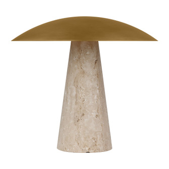 Aegis LED Table Lamp in Natural Brass/Natural Travertine (182|SLTB34327NB/NT)