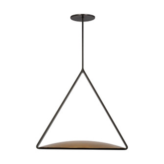 Cymbal LED Pendant in Dark Bronze/Natural Brass (182|PBPD35027BZ/NB)