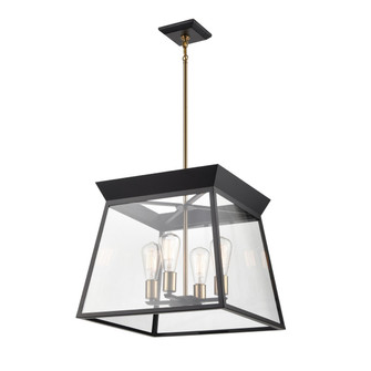 Lucian Four Light Chandelier in Black and Brushed Brass (78|AC11852BK)
