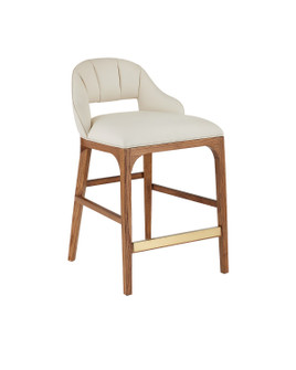 Inga Counter Stool in Morel Brown/Brushed Brass (142|7000-0722)