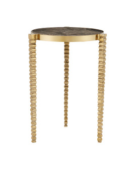 Corrado Accent Table in Polished Brass/Natural (142|4000-0180)