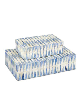 Nadene Box Set of 2 in Blue/White (142|1200-0762)