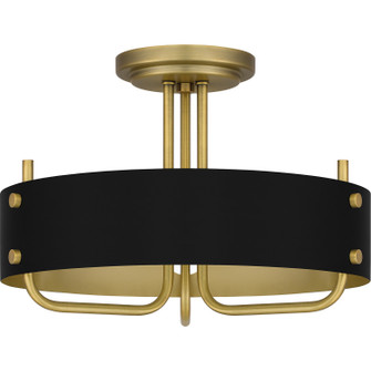Madden Three Light Semi Flush Mount in Aged Brass (10|MAD1717AB)