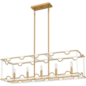 Brinkman Five Light Linear Chandelier in Matte White (10|BNK542W)