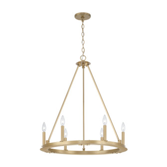 Pearson Six Light Chandelier in Aged Brass (65|4916AD)